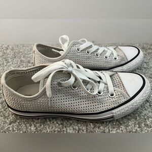 Grey and white perforated Converse